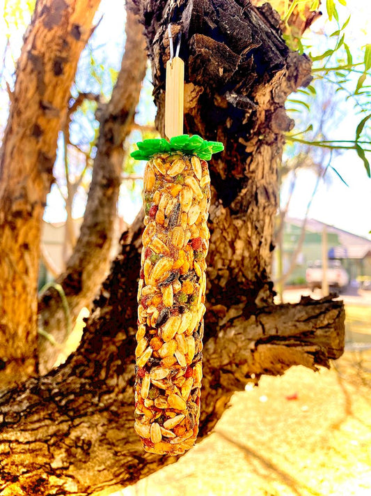 Periwinkle CBD Parrot Treat on a stick 200mg