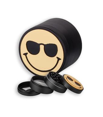 Metal 4 Part Smiley Face Grinder